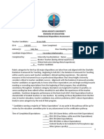 Professional Dispositions Assessment Sophomore Seminar Final