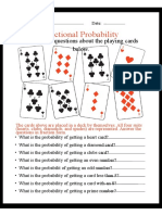 Fractional Probability With Playing Cards Math Worksheet