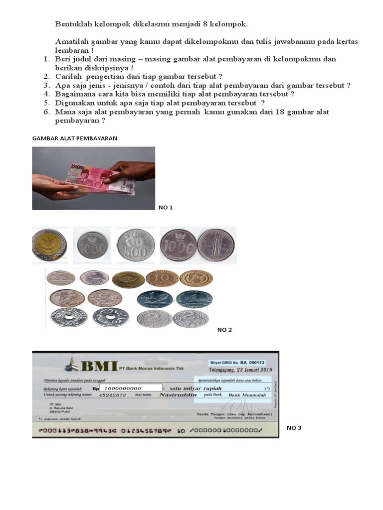 Gambar Alat Pembayaran Tunai Dan Non Tunai | PDF