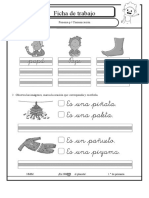 Ficha de Trabajo: Fonema P / Comunicación 1. Copia Las Palabras