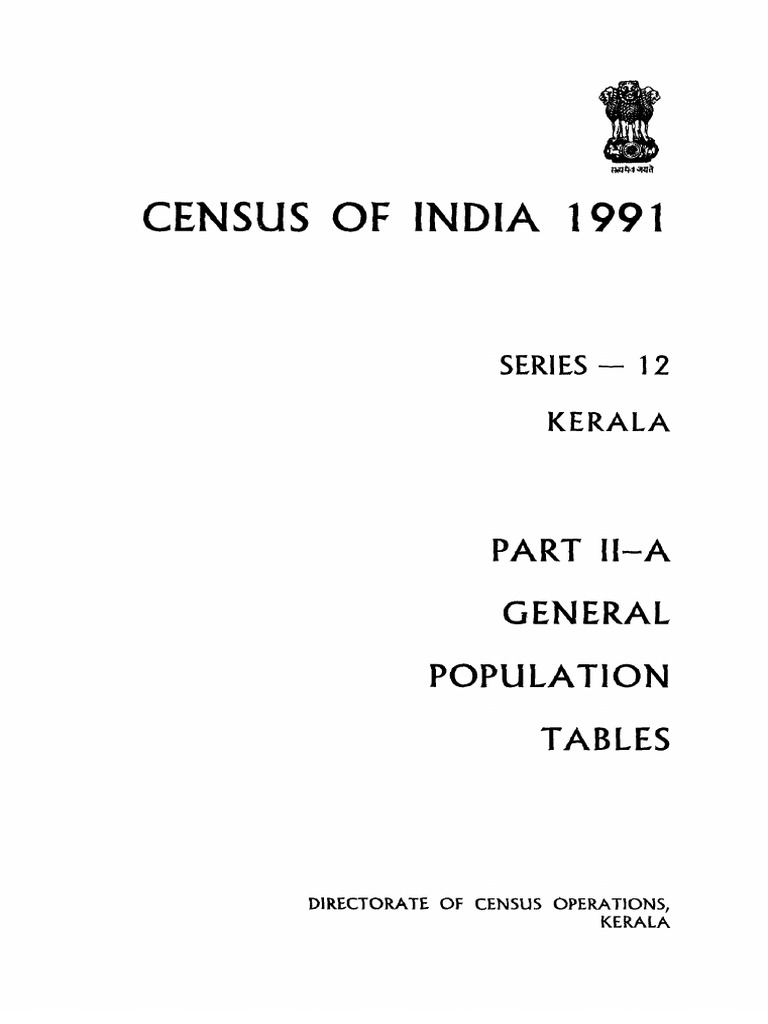 Census of India 1 991 Population PDF Census