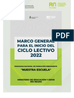 Marco General para El Inicio Del Ciclo Lectivo 2022