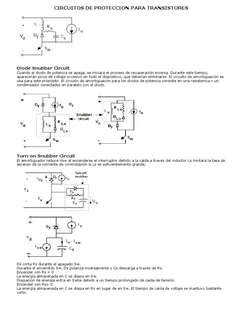 Diode Snubber Circuit PDF Condensador Diodo