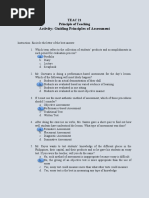 Activity Guiding Principles of Assessment