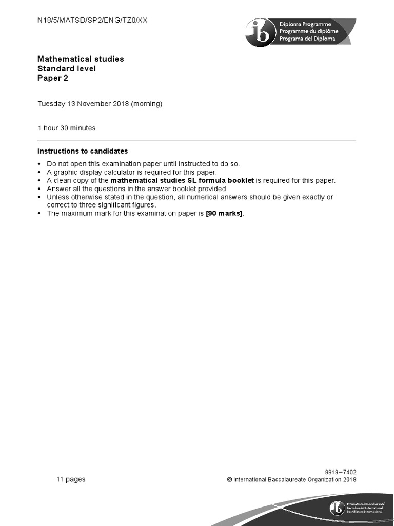 Mathematical Studies Paper 2 Sisnsu | PDF | Regression Analysis | Area