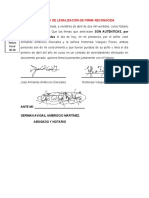 Acta de Legalización de Firma Reconocida