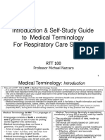 Introduction & Self-Study Guide To Medical Terminology For Respiratory Care Students