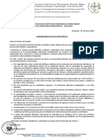 Comunicado - Plan de Convivencia Democrática Mundo Mejor 2022-2024