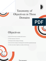Taxonomy of Objectives in Three Domains