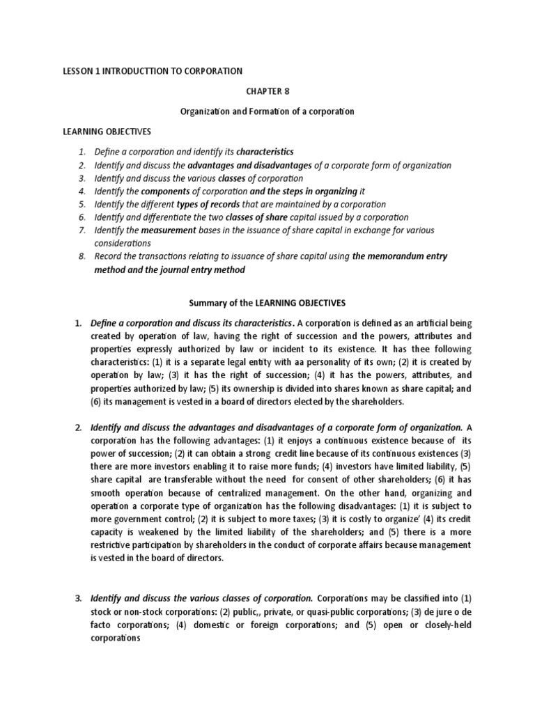 Lesson1 Pdf Stocks Corporations
