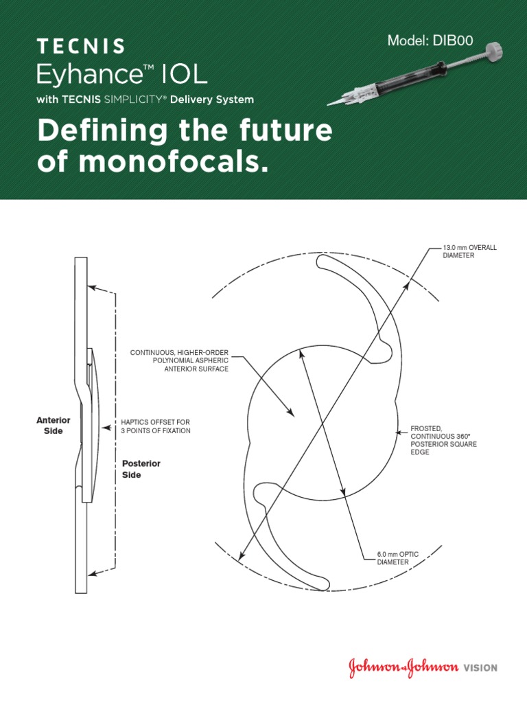 Defining The Future of Monofocals. Model DIB00 PDF Ophthalmology