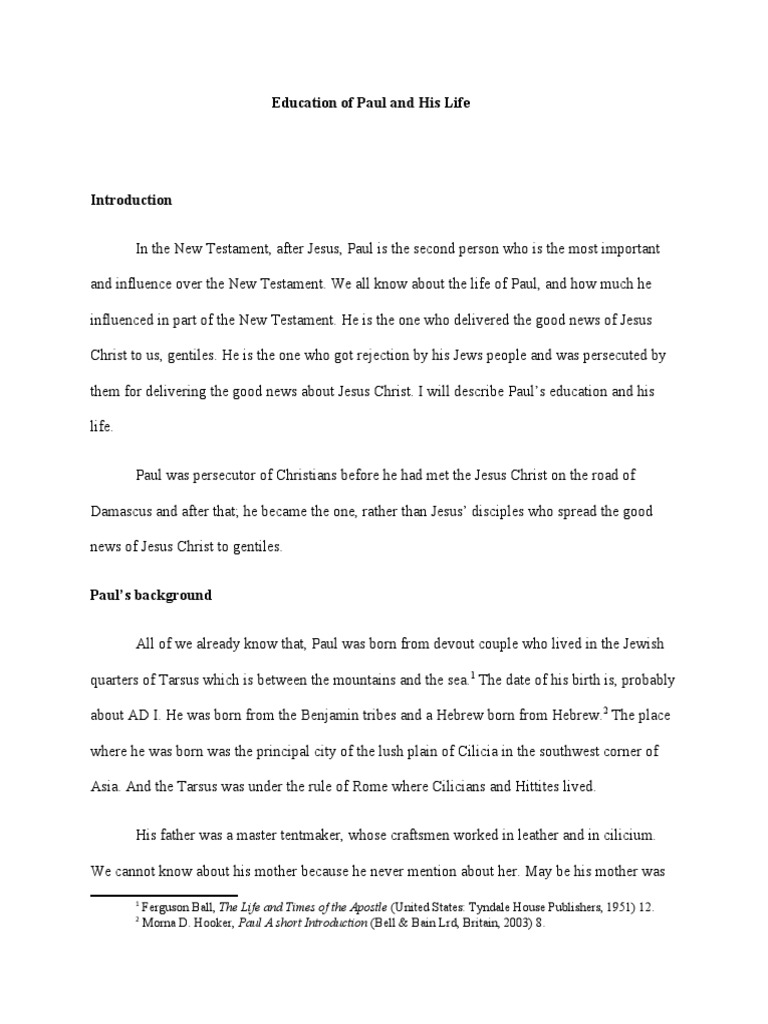 Education of Paul and His Life | PDF | Paul The Apostle | Pharisees