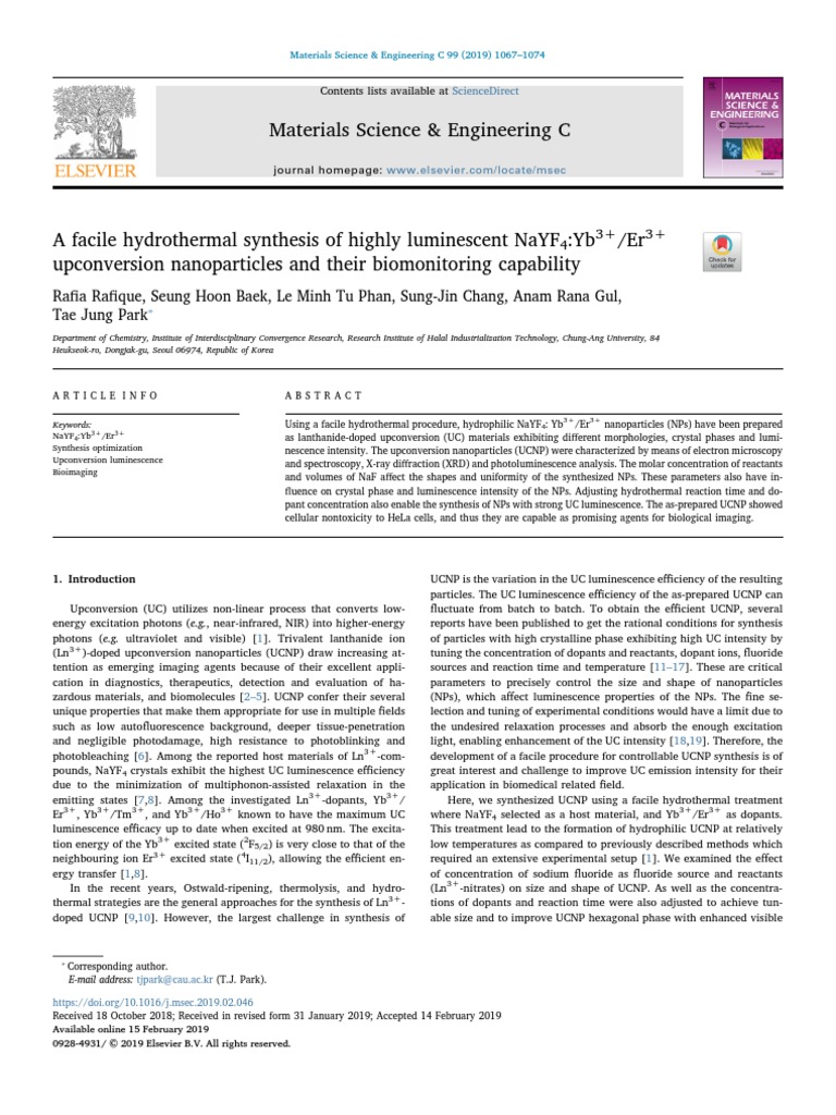 Materials Science & Engineering C Sciencedirect PDF Applied And Interdisciplinary Physics