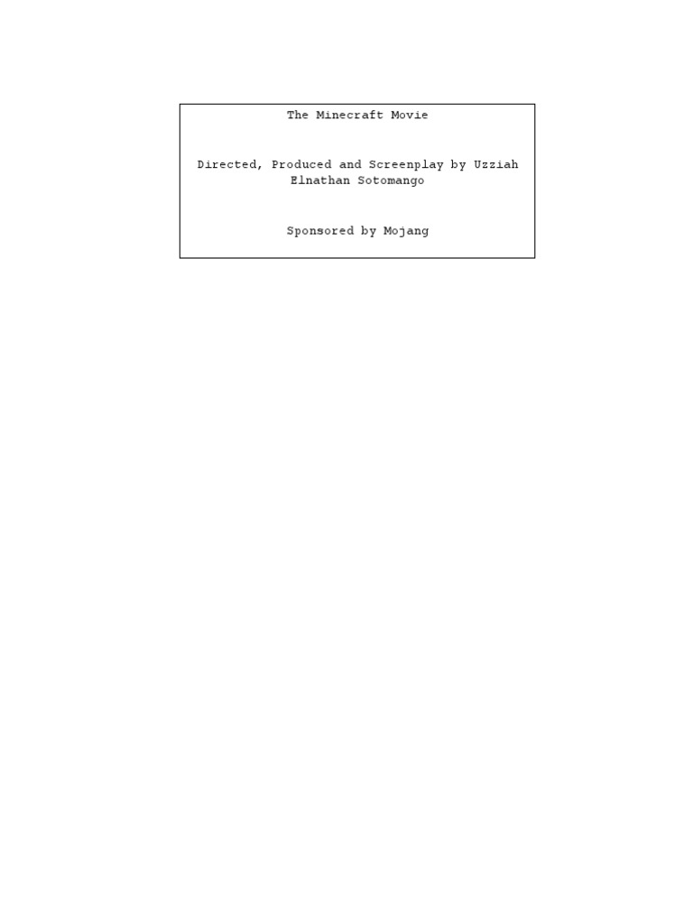 Minecraft Movie Full Script | PDF | Minecraft