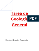 Tarea de Geología General: Nombre: Alexander Cruz Aguilar