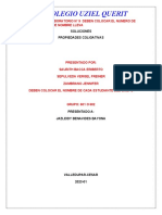 Propiedades coligativas de soluciones: Determinación del punto de ebullición y congelación