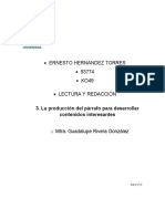 3. La producción del párrafo para desarrollar contenidos interesantes