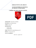 Universidad Técnica de Ambato Facultad de Ingeniería en Sistemas, Electrónica E Industrial Carrera de Telecomunicaciones