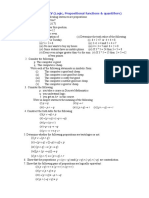 Practice Sheet – IV (Logic, Propositional functions & quantifiers