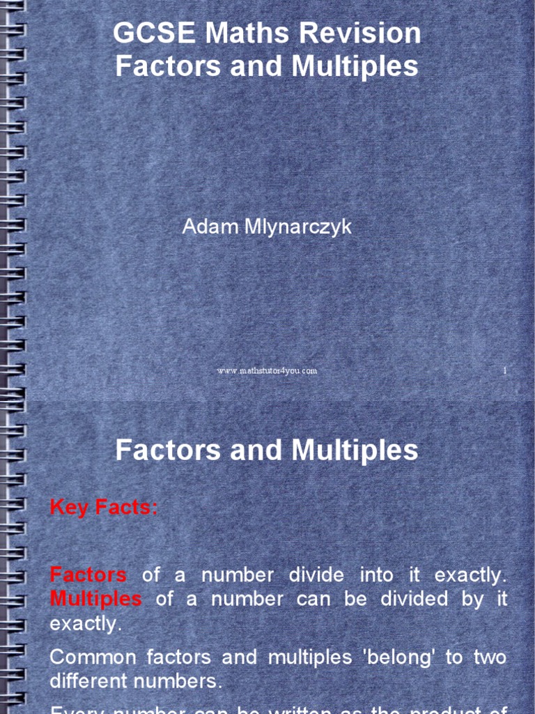 Factors and Multiples for GCSE Revision | PDF | Numbers | Algebra