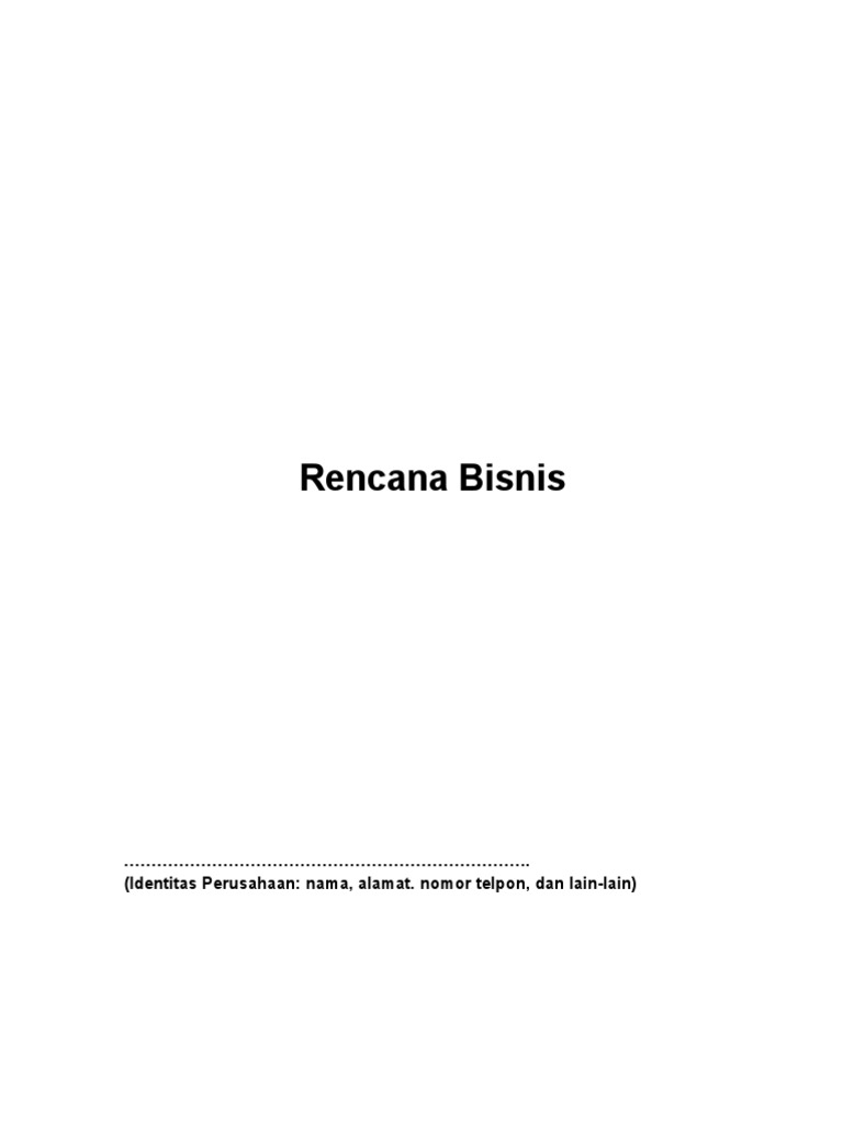 Template Rencana Bisnis Pdf