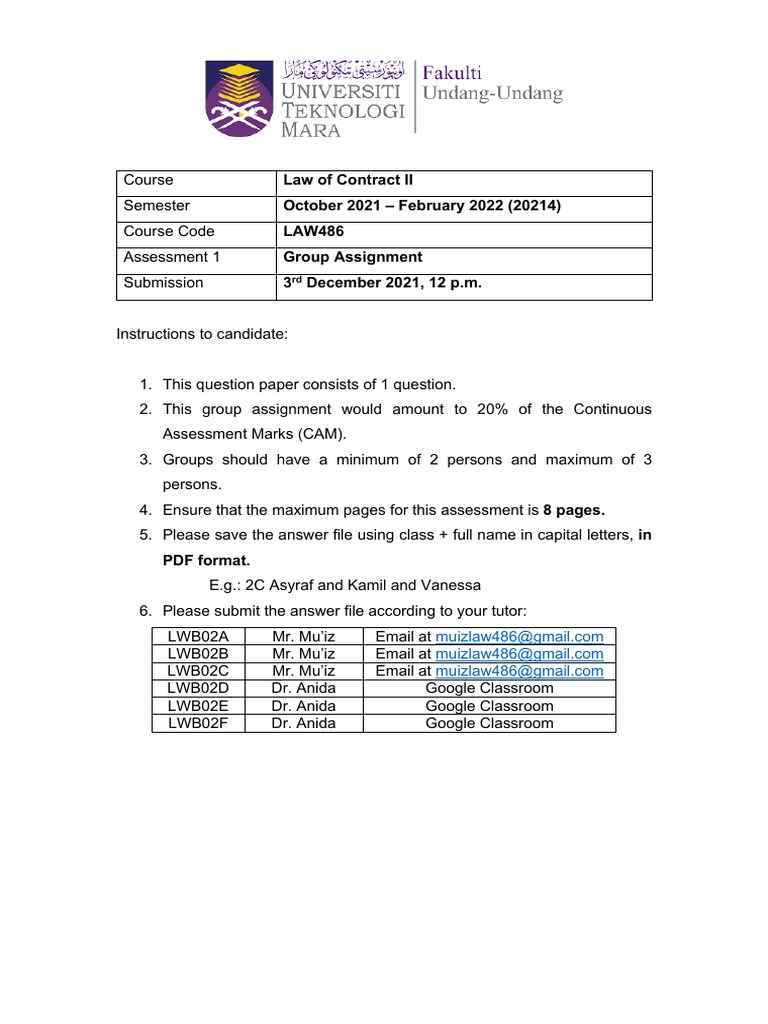 Law of Contract II Group Assignment | PDF | Computer Hardware | Computing