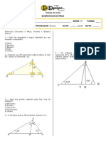 Exercícios extras de geometria sobre ortocentro, altura, incentro e bissetriz interna