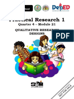 Practical Research 1: Quarter 4 - Module 21 Qualitative Research Designs