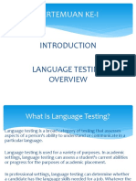 Pertemuan Ke-I: Language Testing