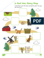 Little Red Hen Cut and Stick Story Map Activity - Ver - 5