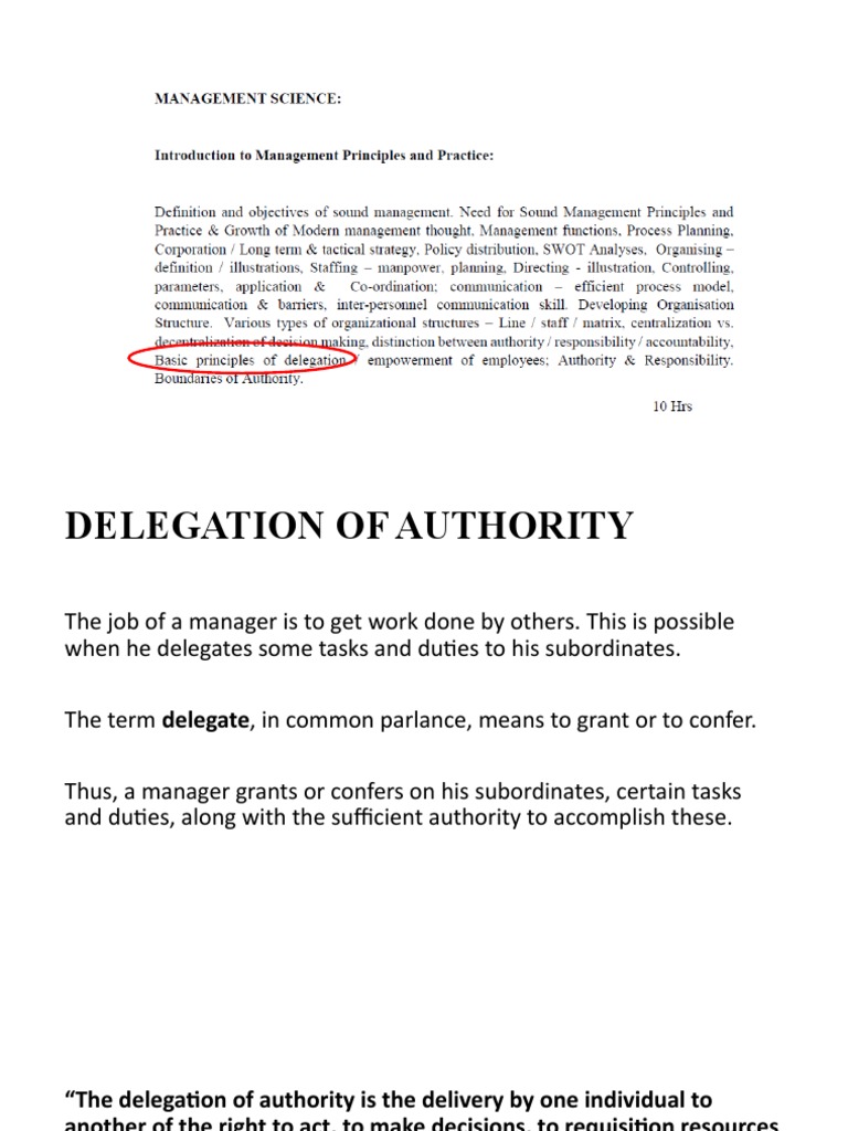 Understanding Delegation of Authority | PDF