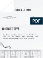 Reduction of MMR: Guided by Sundaram B M, Plant Head Abhishek, Af