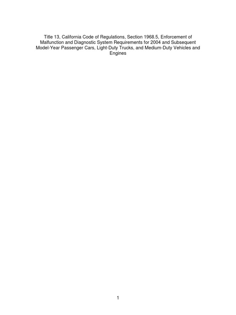 CARB Laws For Obd PDF Manufactured Goods Vehicle Technology