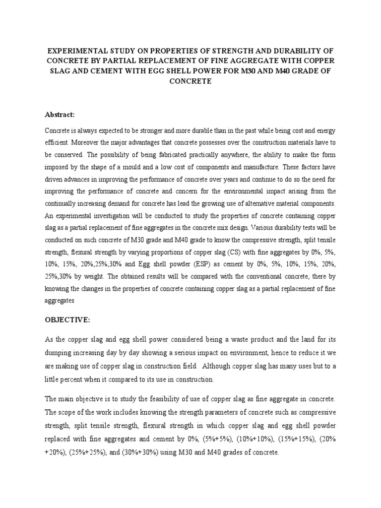 Experimental Study On Properties of Strength and Durability of Concrete ...