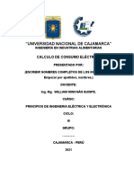 "Universidad Nacional de Cajamarca": Calculo de Consumo Eléctrico