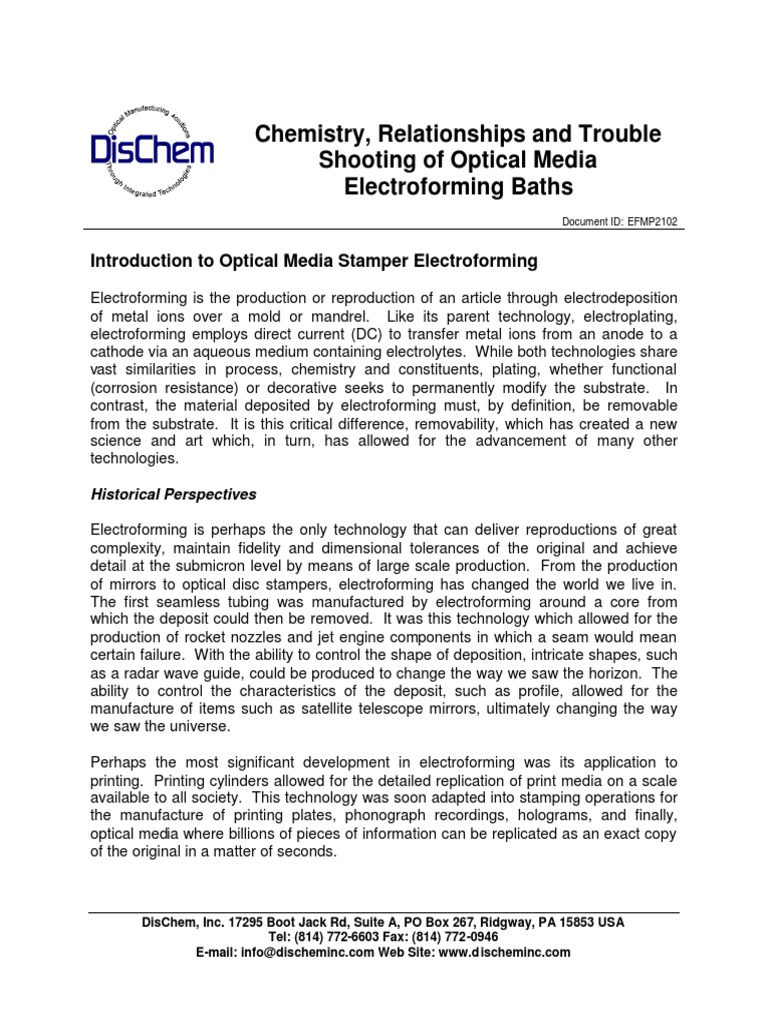 Chemistry, Relationships and Trouble Shooting of Optical Media