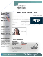 Barangay Clearance Certificate