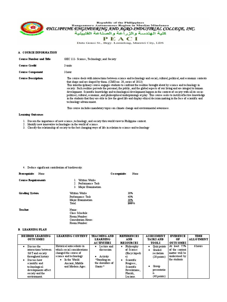 GEC 111 Science, Technology & Society PDF Science Learning