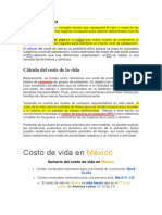 Costo de Vida En: México