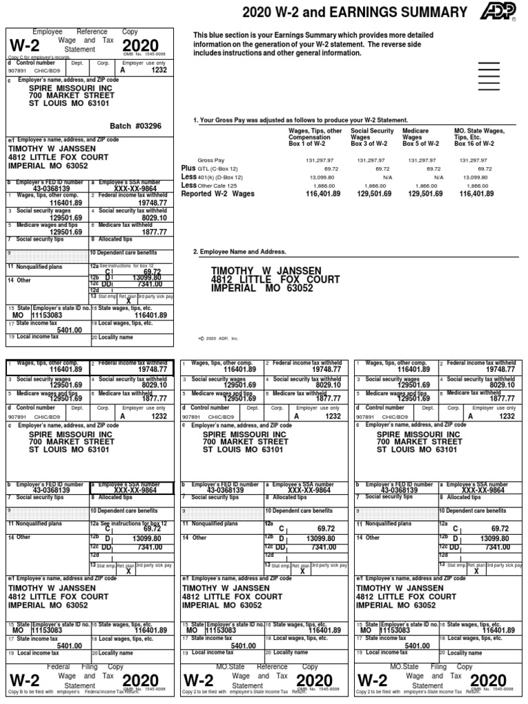 Timothy W Janssen 4812 LITTLE Fox Court Imperial MO 63052 PDF Irs