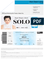 Solo Sat 25 Feb 2023 8:00PM: Confirmation No Account No Date