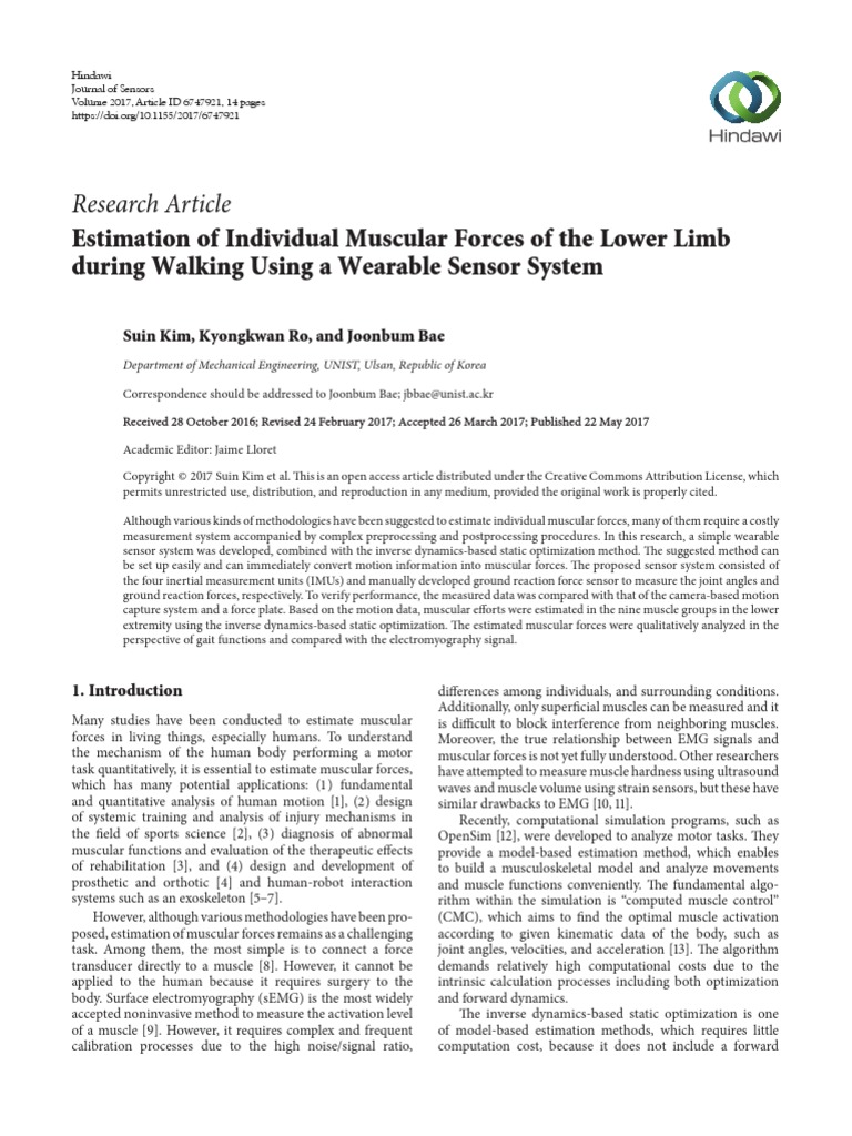 Research article pdf skeletal muscle force
