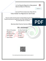 Value Added Tax Registration Certificate: Government of The People's Republic of Bangladesh National Board of Revenue