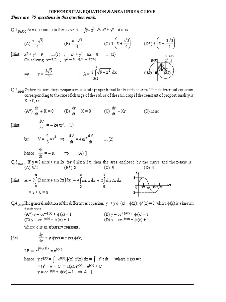 Vg differential equation area under curve pdf integral area