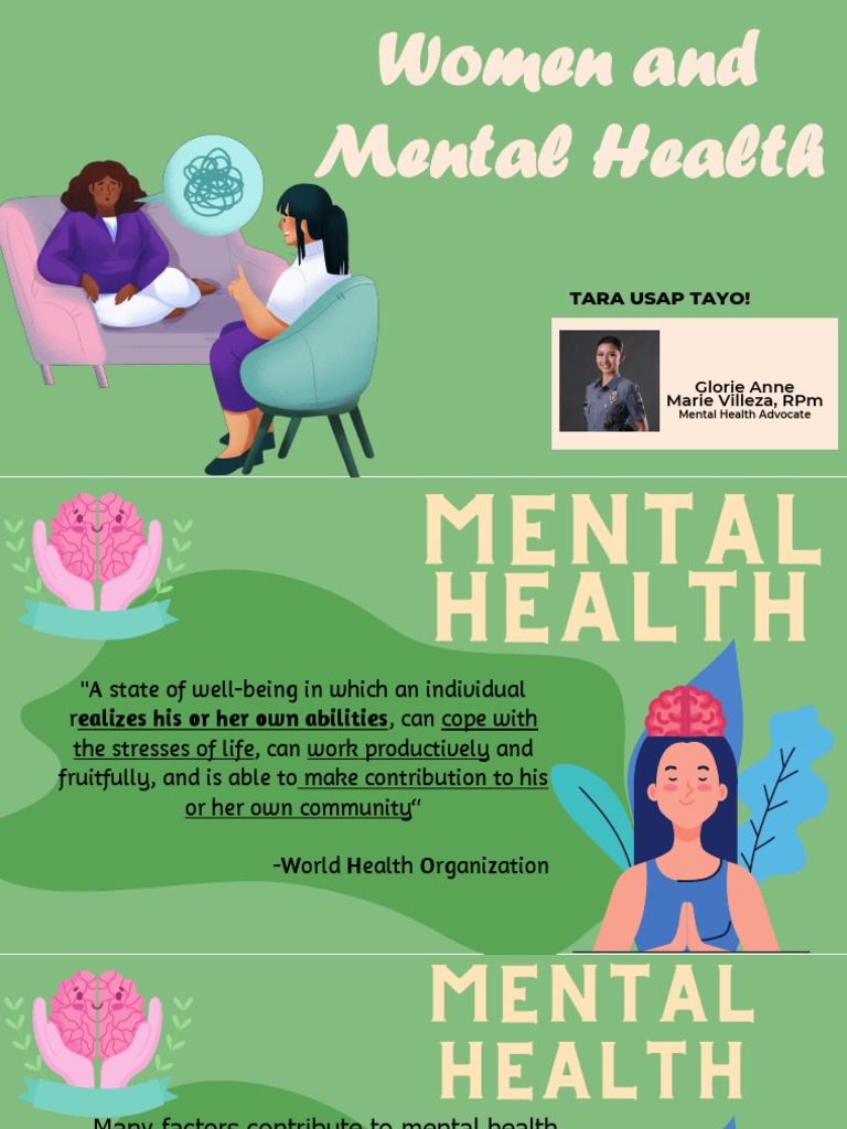 PRESENTATION ON MENTAL HEALTH IN WOMEN - March 10 2023 | PDF | Mental