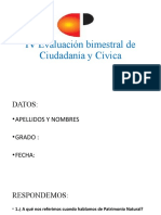 IV Evaluación Bimestral de Ciudadanía y Cívica