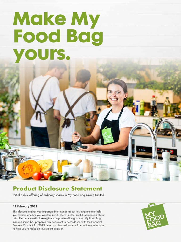 My Food Bag PDS PDF Stocks Dividend