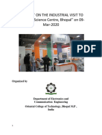 A Report On The Industrial Visit To "Regional Science Centre, Bhopal" On 09-Mar-2020