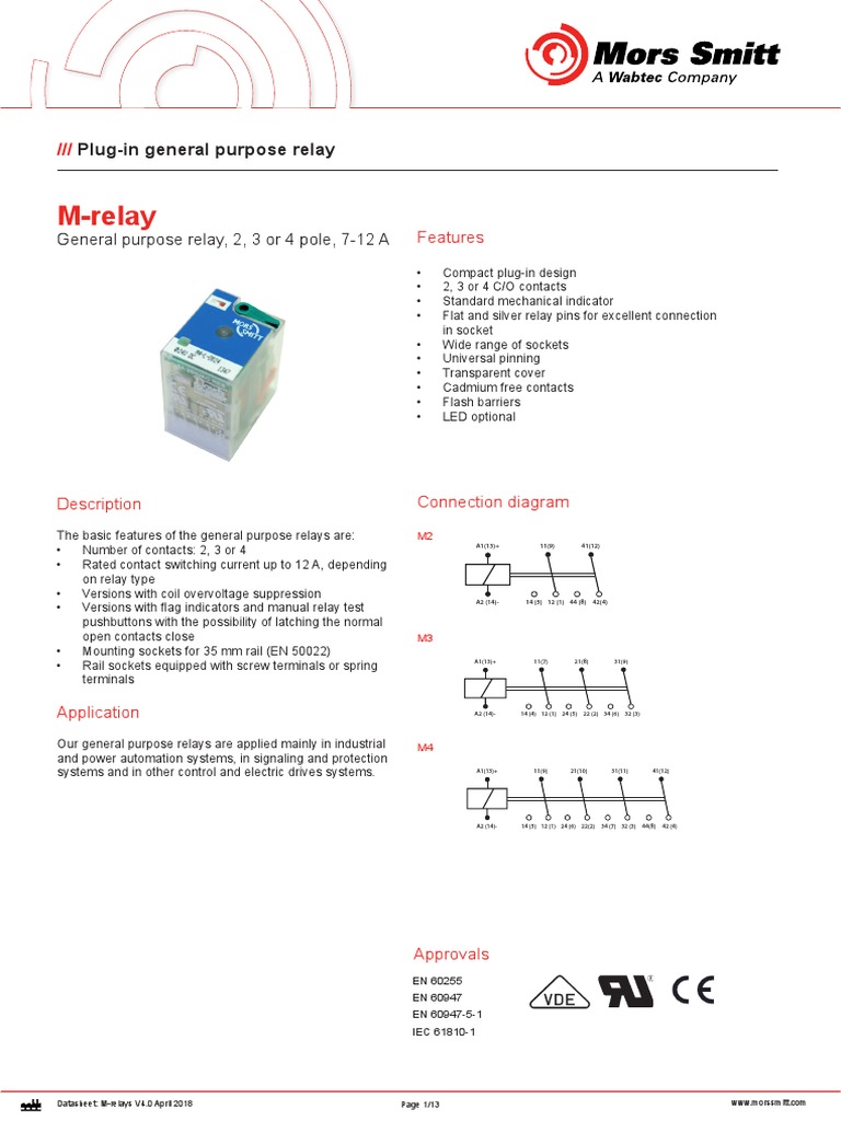 Datasheet M Relay v4 0 | PDF | Relay | Electrical Connector