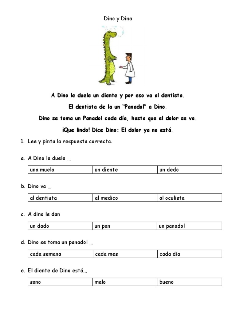 Dino y Dina lectura | PDF